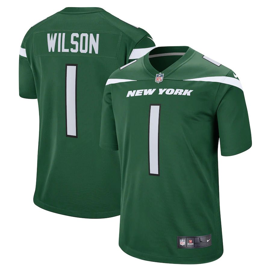 Cheap Men New York Jets 1 Garrett Wilson Nike Gotham Green 2022 NFL Draft First Round Pick Player Game Jersey